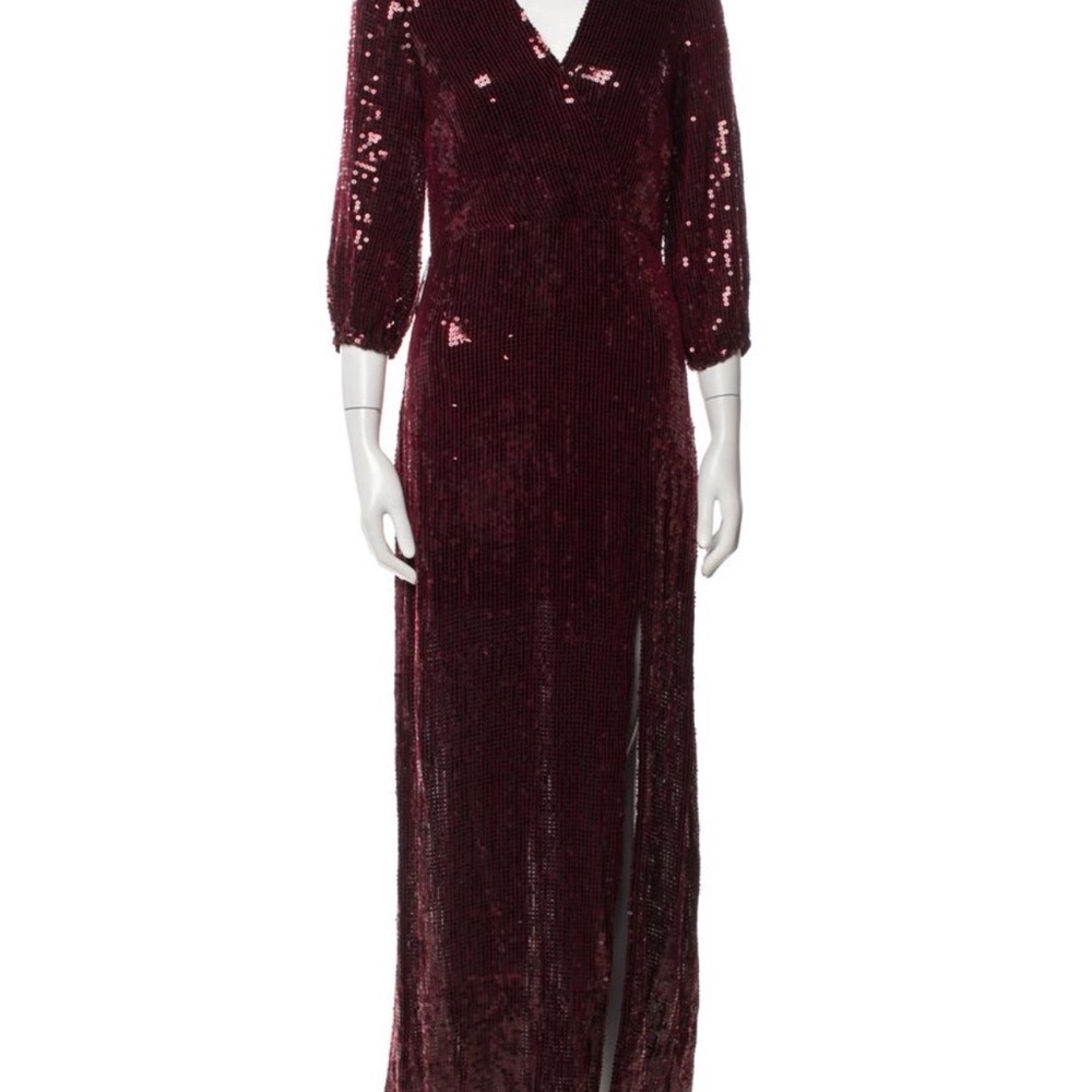 Elegant Burgundy Sequin Dress
